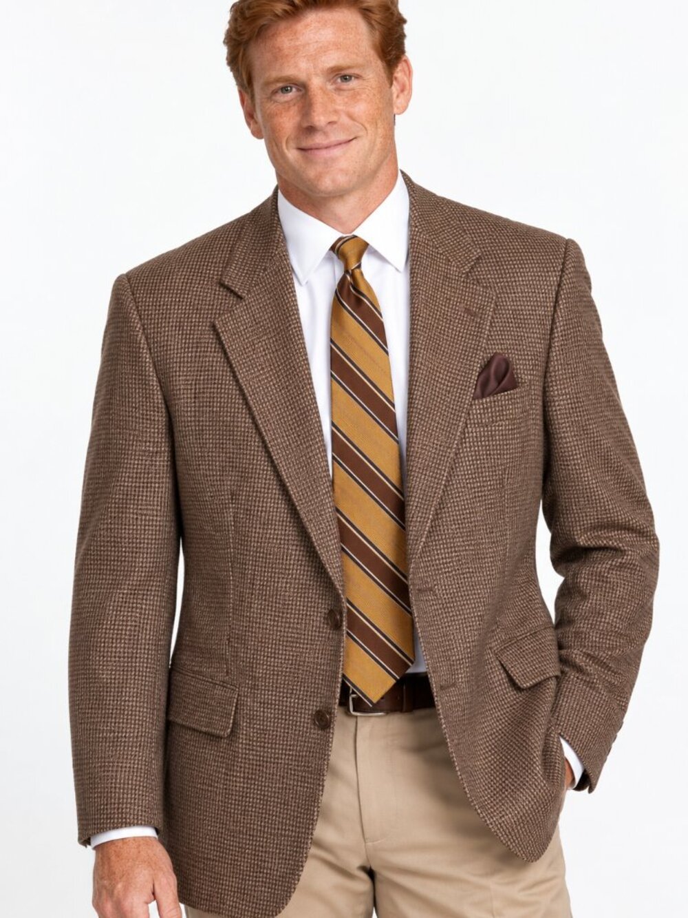 Autumn Classic! Joseph & Feiss Brown & Tan Tweed Wool Sport Coat